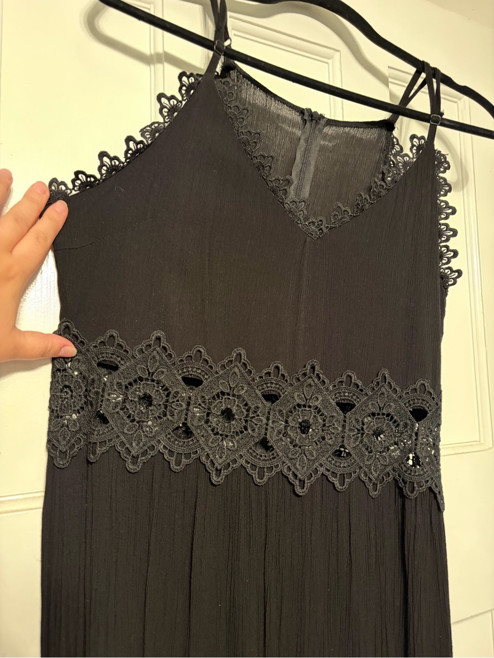 Black Lace-Trim Maxi Dress - Women